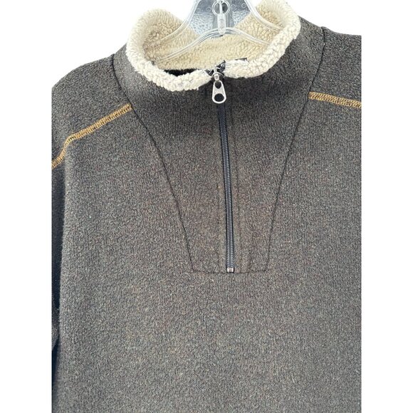 Kühl Alfpaca Mens L Brown Fleece Sweater Jacket‎ With Sherpa Lining & Half-Zip - Picture 3 of 9